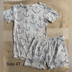 Posh Peanut “Anchors Away” bamboo short sleeve pajamas - size 4T